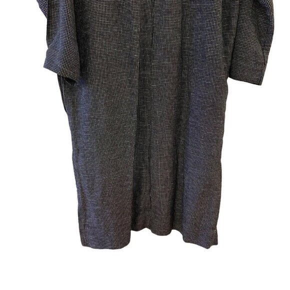 Madewell Long Robe Jacket in Grid Pattern Open Front Pockets Linen Small - Picture 7 of 12